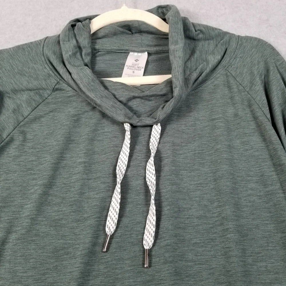 Member's Mark Activewear Top Women Small Green Long Sleeve Funnel Neck Thumbhole